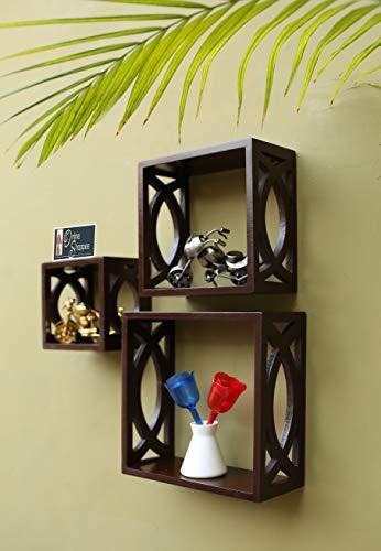 Onlineshoppee Wall Rack, Set of 3 (Brown) - Home Decor Lo