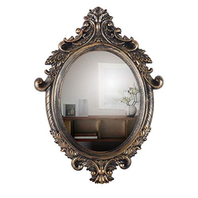 KURTZY Classic Antique Style Wall Mirror, Oval Sculpt for Home Décor, Living Room, Bedroom and Bathroom (46 cm x 63 cm) (Elliptical). - Home Decor Lo