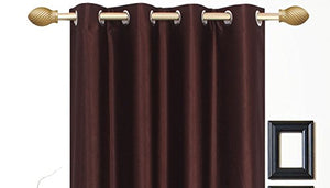 Blexos Polyresin Solid Window Curtain, 5 Feet, Coffee, Pack of 2 - Home Decor Lo