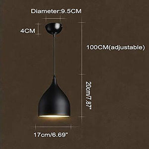JE Metal E26/E27 Pendant Ceiling Hanging Lights Lamp (Black) Size: 23 * 17 * 17cm -Set of 4 - Home Decor Lo