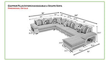 Load image into Gallery viewer, Zikra Dapper Interchangeable U Shape Latest Model Attractive Sectional Sofa Set - Couch 7 Seater Lounger for Living Room, Set of 10 Items. Upholstery - Suede Fabric, Colour- Beige - Home Decor Lo