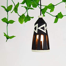 Load image into Gallery viewer, Artysta Bottle Shape Hand-Crafted Hand-Painted Terracotta Decorative Pendant Cum Hanging Lamp in Black Color for Home Decor