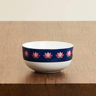 Home Centre Raisa Retro Lotus Print Cereal Bowl - Home Decor Lo