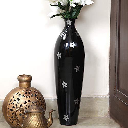 Alnico Decor Metal Flower Vase (Black_26 Inch) - Home Decor Lo