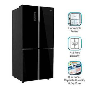 Haier 712 L Inverter Frost-Free Side-by-Side Refrigerator with Twin Inverter Technology (HRB-738BG, Black Glass) - Home Decor Lo