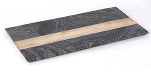 Organic Home Black Marble and Mango Wood Platter - Home Decor Lo