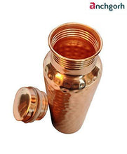 Load image into Gallery viewer, Anchgorh Hammered Copper Bottles for Water, Copper Water Bottle, Ayurvedic Copper Bottle 950 ML, Set of 1, Rose Gold - Home Decor Lo