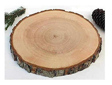 T One Woods Sanded Wooden Log Crafted Slices Disc Platter for Centrepiece Mango (Brown, Large, 10-12Inch) - Home Decor Lo