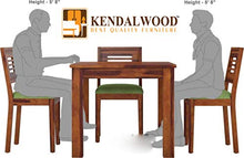 Load image into Gallery viewer, Hariom Handicraft KendalWood Furniture Sheesham Wood Natural Teak Finish 4 Seater Dining Table Set with Chairs and Green Cushion - Home Decor Lo