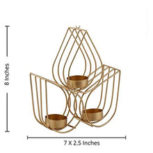 Load image into Gallery viewer, Gliteri Gallery Triple Drops Metal Wall Hanging Golden Tea Light Candle Holder for Home Decoration Living Room Gifts Diwali (Height 8 inch) - Home Decor Lo