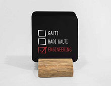 Load image into Gallery viewer, iKraft® Wooden Coasters Coffee Mug Tea Cup Coaster Galti Se Mistake Engineering Mistake Printed Cup Mat Home Drink Placemat Tableware Square Wood Coasters Pack of 04 - Home Decor Lo
