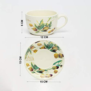 Home Centre Malvina Printed Tea Set - 1 Cup and 1 Saucer - Beige - Home Decor Lo