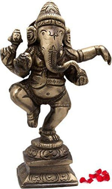 Two Moustaches Brass Dancing Ganesha Idol | Home Decor | - Home Decor Lo