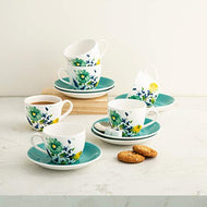 Home Centre Mandarin Printed Cup and Saucer - Set of 12 - Home Decor Lo