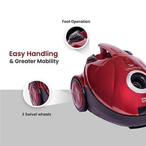 Eureka Forbes Quick Clean DX 1200-Watt Vacuum Cleaner for Home with Free Reusable dust Bag (Red) - Home Decor Lo