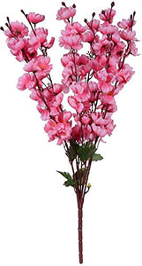 ENDECOR Artificial Multi Blossoms Bunch (21 inchs/ 45 cms) for Indoor and Outdoor Decoration of Your Office and Home (Combo of 2 Bunches) (White - Baby Pink) - Home Decor Lo