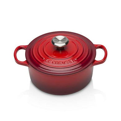 Le Creuset Signature Cast Iron Round Casserole, 18 cm - Cerise - Home Decor Lo