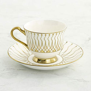 Home Centre Corsica Printed Cup and Saucer- Set of 6 - Home Decor Lo