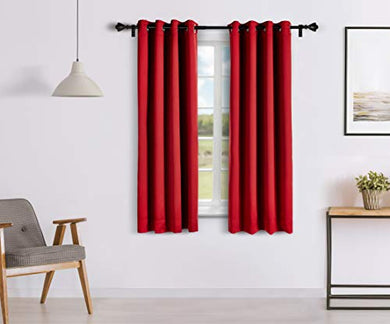 Amazon Brand - Solimo Room Darkening Blackout Window Curtain, 5 Feet, Set of 2 (Maroon) - Home Decor Lo