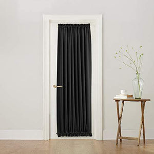 Sun Zero Barrow Energy Efficient Door Panel Curtain, 54" x 72", Black - Home Decor Lo