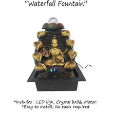 Load image into Gallery viewer, Wonderland Lakshmi Tabletop Waterfall Desktop Electric Water Fountain Decor with LED - Indoor Outdoor Portable Tabletop Decorative Zen Meditation Waterfall Kit(Includes Submersible Pump) - Home Decor Lo
