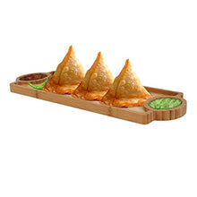 Load image into Gallery viewer, FWQPRA® Wooden Bamboo Appetizer Platter Serving Tray Chip &amp; Dip Tray Serving Set (Pack of 1) - Home Decor Lo