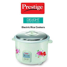 Load image into Gallery viewer, Prestige Delight Electric Rice Cooker PRWO 2.8-2 (1000 Watts) with 2 Aluminium Cooking Pans, Cooks Upto 1.7 kg Rice (Printed Flowers) - Home Decor Lo