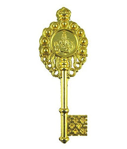 RUDRADIVINE Brass Vastu Fengshui Kuber Kunji Key for Money and Prosperity (Gold) - Home Decor Lo