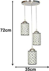 Royal Fancy Light Glass Pendent Celling Lamp (White) - Home Decor Lo