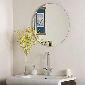 Quality Glass Frameless Round Mirror | Mirror for Wall | Mirror for Bathrooms | Mirror for Home | Mirror Decor | Mirror Size : 22 X 22 inch. - Home Decor Lo