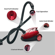 Load image into Gallery viewer, Eureka Forbes Quick Clean DX 1200-Watt Vacuum Cleaner for Home with Free Reusable dust Bag (Red) - Home Decor Lo