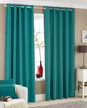 Load image into Gallery viewer, Galaxy Home Decor Solid Plain Curtains for Door 7 Feet, Pack of 2, Aqua (Aqua, Door 7 Feet) - Home Decor Lo