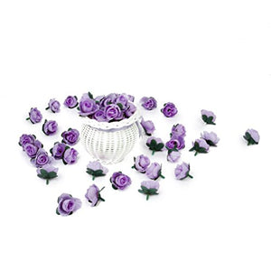 Light Purple : Tinksky 50pcs 3cm Artificial Roses Flower Heads Wedding Decoration (Light Purple) - Home Decor Lo