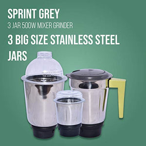 Havells Sprint Mixer Grinder, 500W, 3 Jars (Grey/ Green) - Home Decor Lo