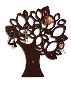 Art Window Tree Key Wall Holder || Wooden Key Holder || Decorative Key Hanger (Brown) - Home Decor Lo