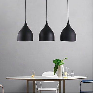 Citra Pack of 2 E27 Single Head Vintage Black Aluminium Hanging Light Pendant Ceiling Lights Lamp Industrial Retro Country Style led Bulb Dining Restaurant Bar Cafe Lighting Use (No Bulbs provided) - Home Decor Lo