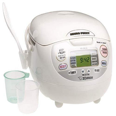 Zojirushi NS-ZCC10 5-1/2-Cup (Uncooked) Neuro Fuzzy Rice Cooker and Warmer, Premium White, 1.0-Liter - Home Decor Lo