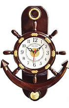 Load image into Gallery viewer, Click n Ship Plastic Pendulum Wall Clock (Brown) - Home Decor Lo