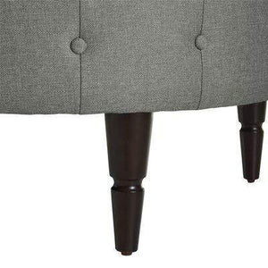 Lakdi-The Furniture Co. Fully Cushioned Synthetic Fibre Ottoman Grey with Solid Wood Legs (151850163_LightGrey) - Home Decor Lo