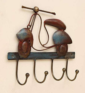Vedas Exports Brown Iron Scooter Hook Key Holder Wall Decorative Hanging Home Decor - Home Decor Lo