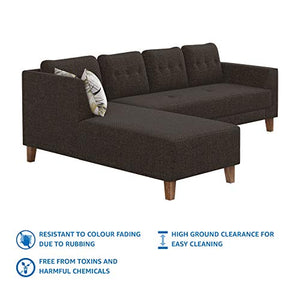 Amazon Brand - Solimo  Alen six Seater LHS L Shape Sofa Set (Brown) - Home Decor Lo