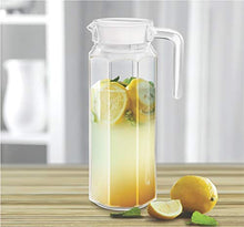 Load image into Gallery viewer, NUVEL Italian Glass jug Pitcher with lid, 1000 ml - iced Tea Pitcher Water jug, hot Cold Water, ice Tea, Wine, Milk and Juice Beverage Carafes, Pack of 1 - Home Decor Lo