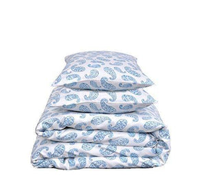 Linenwalas Double Bedsheet with Pillow Covers | 300 TC Premium Cotton Bed Sheet Easy Wash Soft Sateen Weave 90x100 inch - Blue Paisley डबल बेडशीट - Home Decor Lo
