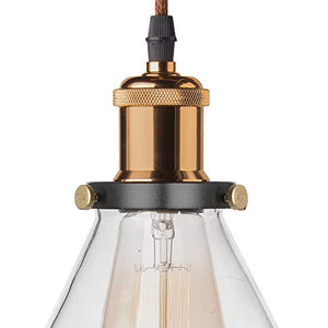 Homesake ® 3-Lights Urban Retro Nordic Style LED/Filament Bulb Round Cluster Chandelier Modern Glass Cone Shaped 60W Hanging Light with E27 Holder (Rose Gold)