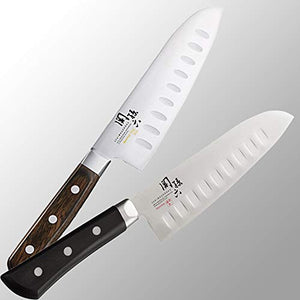 Kai Honoka Dimple Stainless Steel Santoku Knife, 1-Piece, Black & Silver - Home Decor Lo