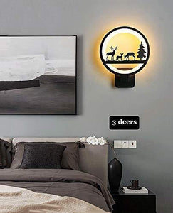 Smartway ® -15W Wall Led Lamp Round 3 Deer (Warm White) - Home Decor Lo