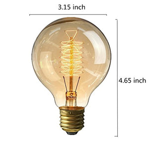 KingSo Vintage Edison Bulbs 40W Incandescent Antique Light Bulb Dimmable for Home Light Fixtures Squirrel Cage Filament E27 Base G80 220V (Warm White) -2 Pack - Home Decor Lo