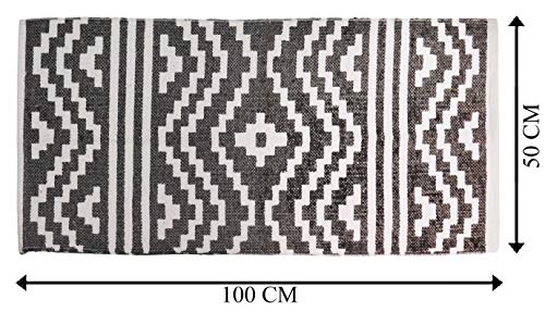 Load image into Gallery viewer, The Home Talk Printed Cotton Floor Rug/Bedside Runner/Passage Runner, 50x100 cm, Best for Bedroom, Passage, Living Room, Kids Room- Light Grey - Home Decor Lo