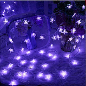 Blue Crystal Star String LED Light for Bedroom Diwali Decoration LED Star Fairy Light for Valentine Day Decoration Home Decor Christmas Diwali Lighting Romantic Mood Light (Blue 8 mtr) Made in India - Home Decor Lo