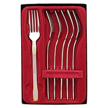 Load image into Gallery viewer, HomeStop FNS Celebration Embossed Dinner Fork Set of 6 (Silver_Free Size) - Home Decor Lo